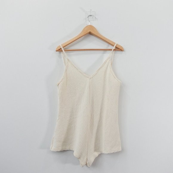 Saint Holiday Romper Womens White Silk One Piece Knit Resortwear